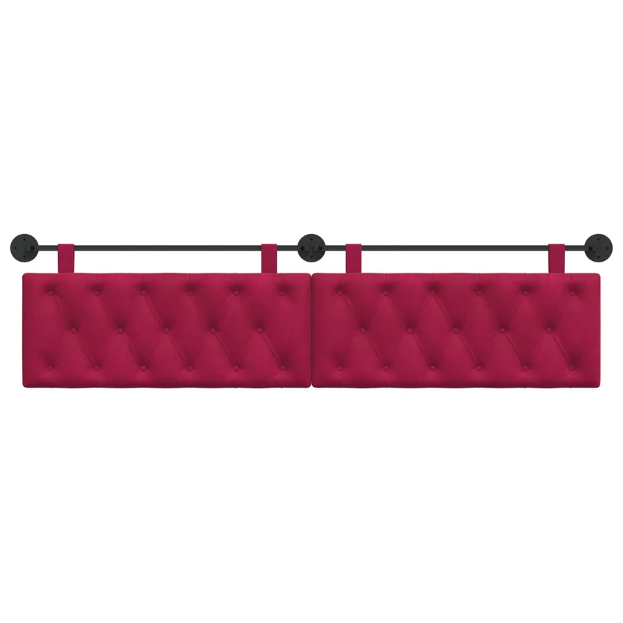Tête de lit suspendue Avec lumière LED Bordeaux Velours - 5