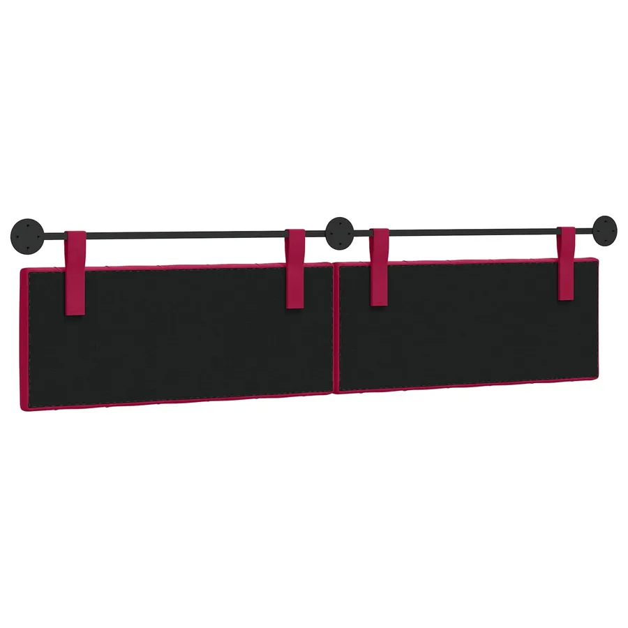 Tête de lit suspendue Avec lumière LED Bordeaux Velours - 7