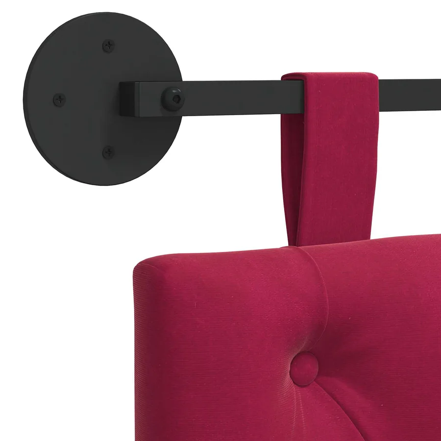 Tête de lit suspendue Avec lumière LED Bordeaux Velours - 9