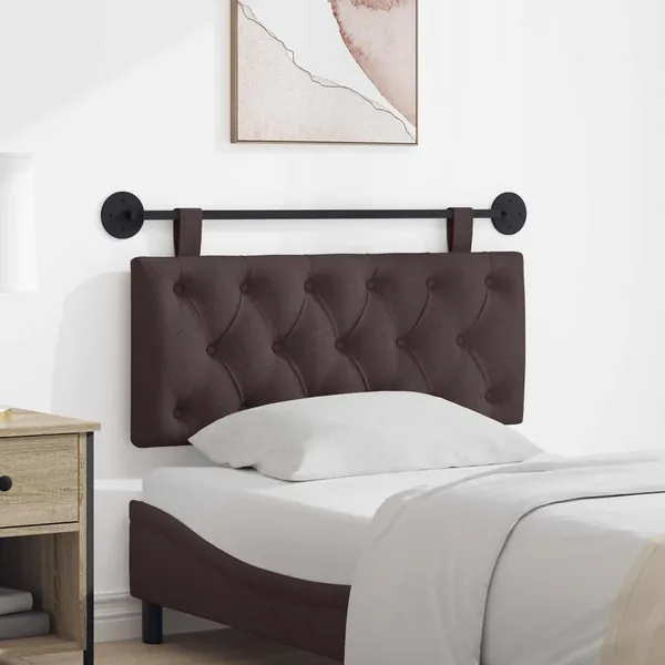 Tête de lit suspendue Marron foncé Tissu