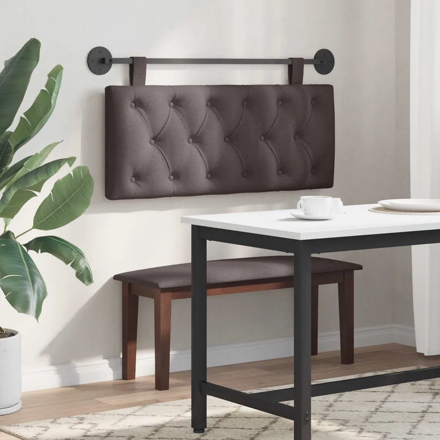 Tête de lit suspendue Marron foncé Tissu - 4