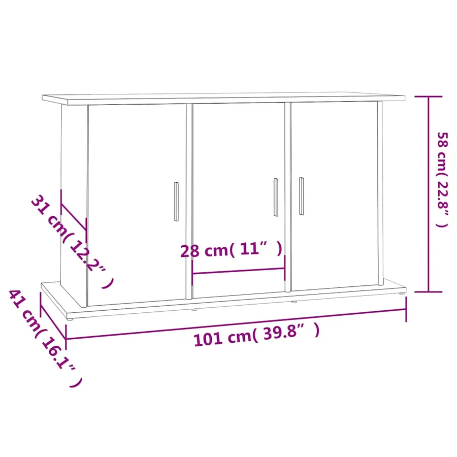 Support d'aquarium chêne sonoma 101x41x58 cm bois d'ingénierie - 11