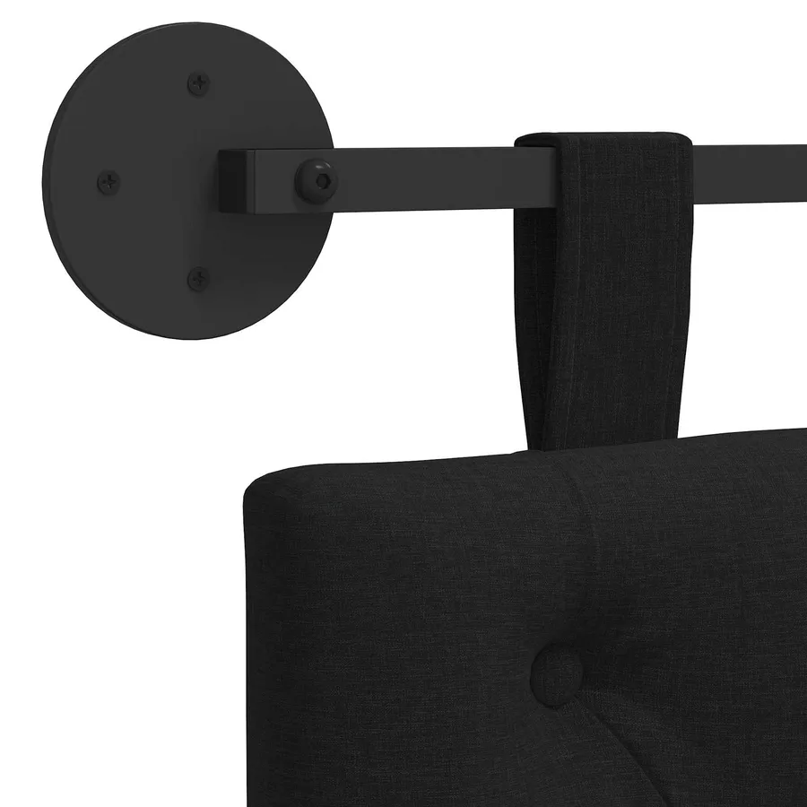 Tête de lit suspendue Noir Tissu - 9