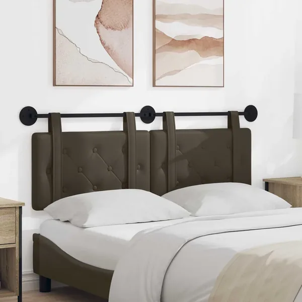 Tête de lit suspendue Gris Simili cuir