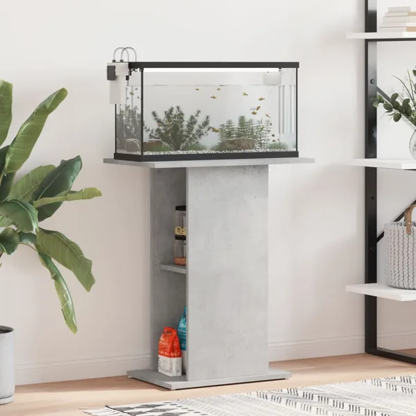 Support d'aquarium en béton gris 60,5 x 36 x 72,5 cm Bois d'ingénierie
