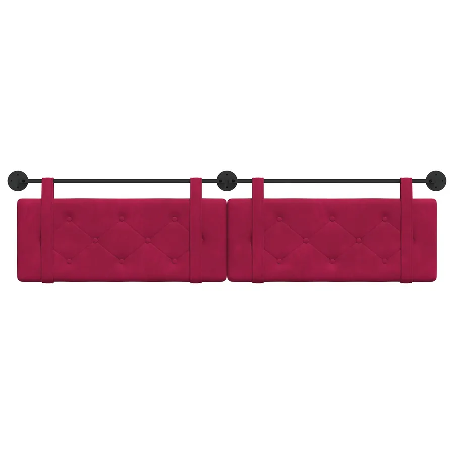 Tête de lit suspendue Bordeaux Velours - 5