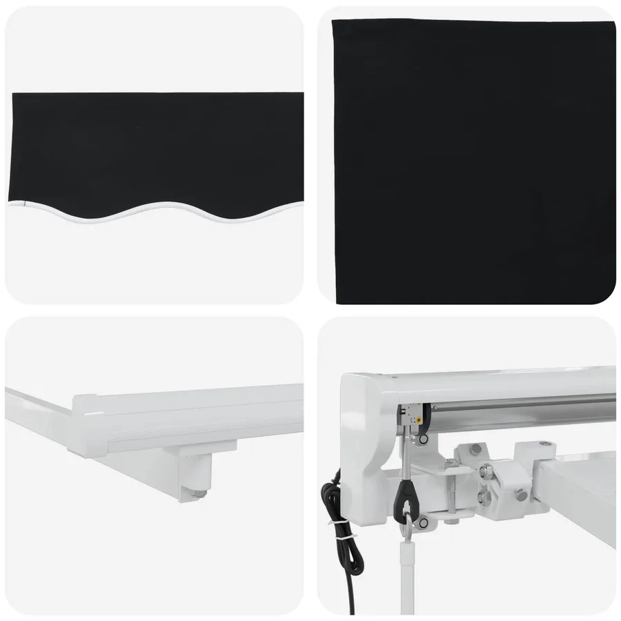 Auvent rétractable électrique Noir et Blanc 3 x 2,5 m - 7