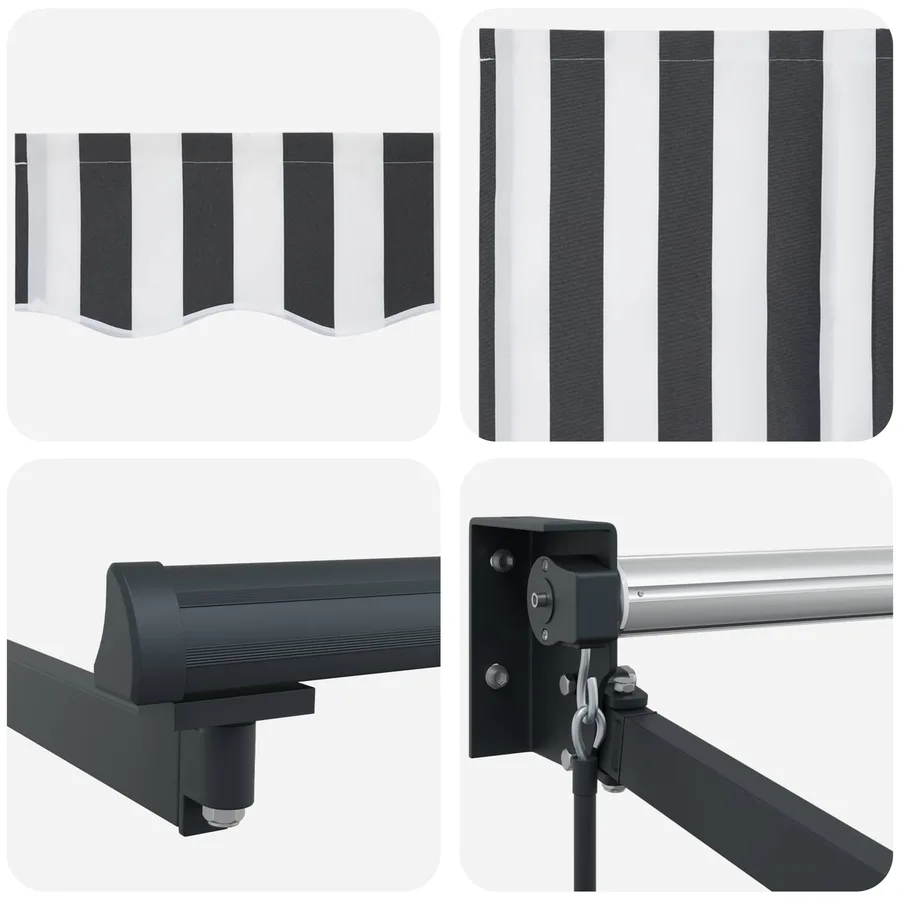 Auvent rétractable Anthracite et blanc 4 x 2 m - 7