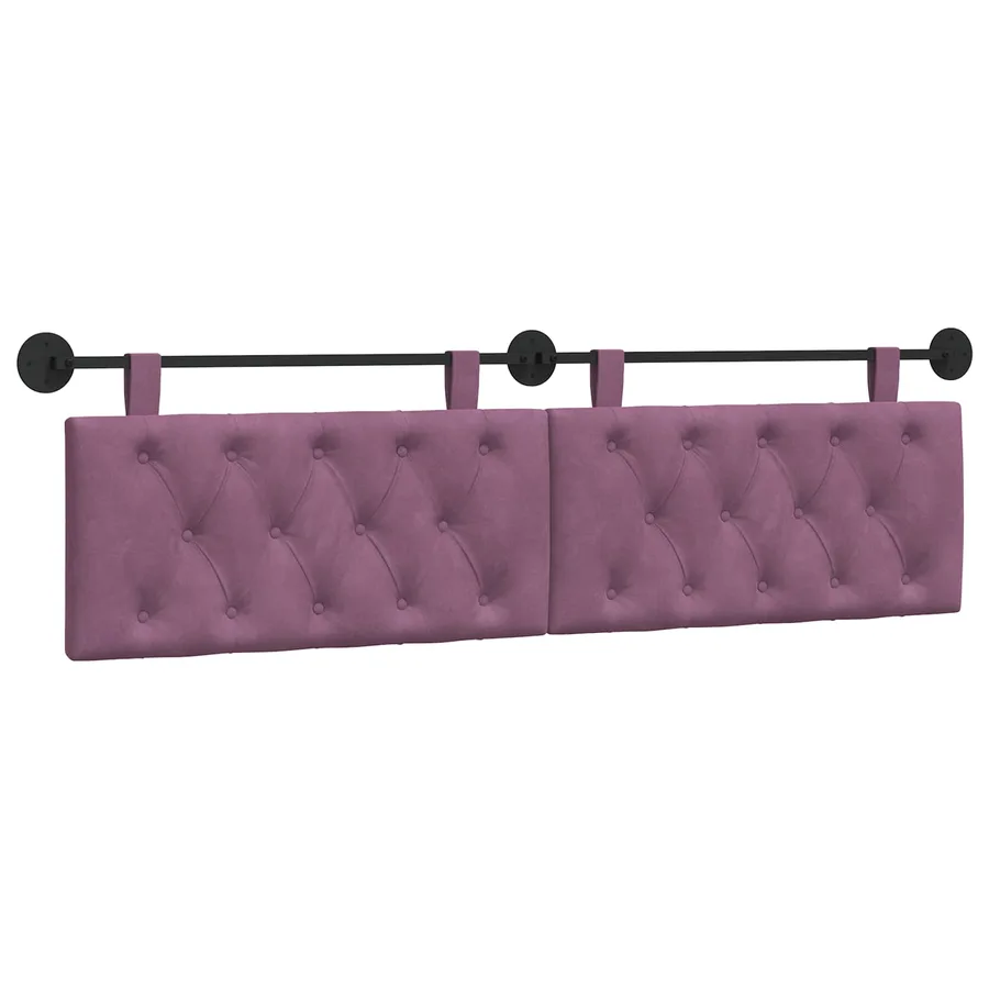 Tête de lit suspendue Avec lumière LED Pourpre Velours - 2