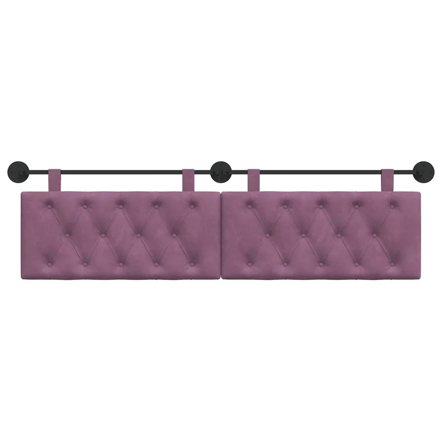 Tête de lit suspendue Avec lumière LED Pourpre Velours - 5