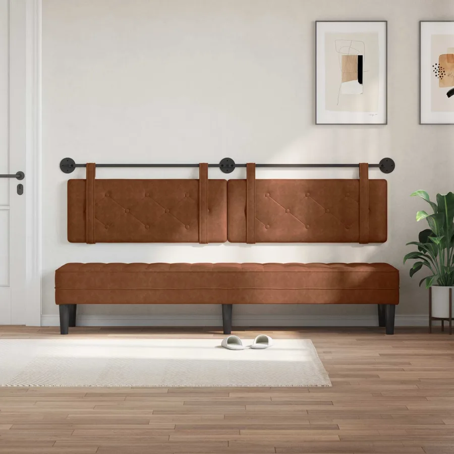 Tête de lit suspendue Marron PU antique - 3