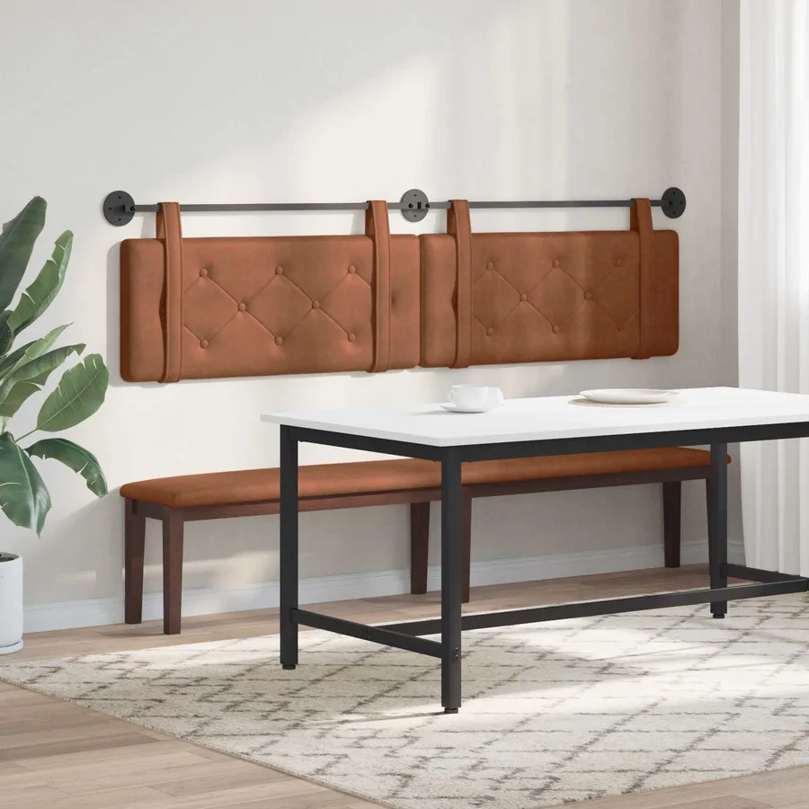 Tête de lit suspendue Marron PU antique - 4