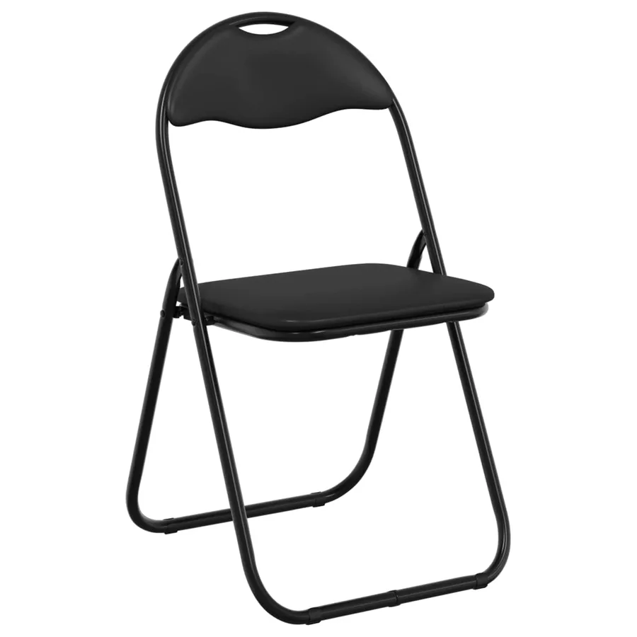 Chaise pliante 2 pcs Noir 48 x 43,5 x 81 cm Simili cuir - 4