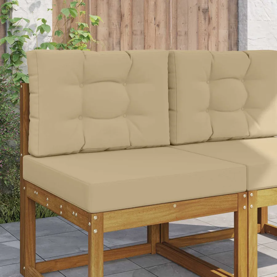 Coussin de canapé d'extérieur 2 pcs Beige Polyester