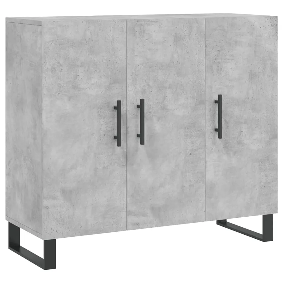 Buffet gris béton 90x34x80 cm bois d'ingénierie - 2