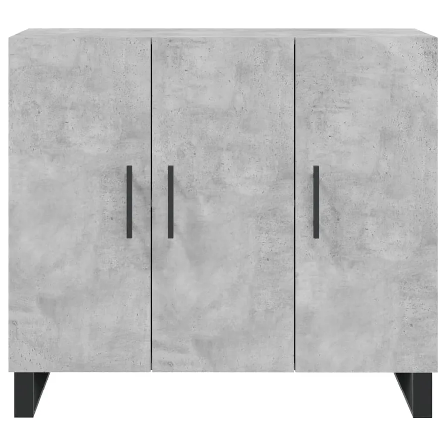 Buffet gris béton 90x34x80 cm bois d'ingénierie - 6