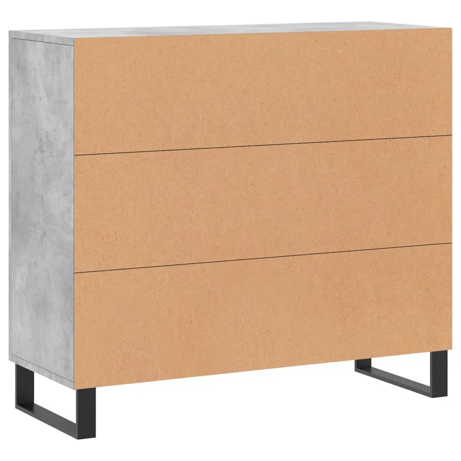 Buffet gris béton 90x34x80 cm bois d'ingénierie - 8