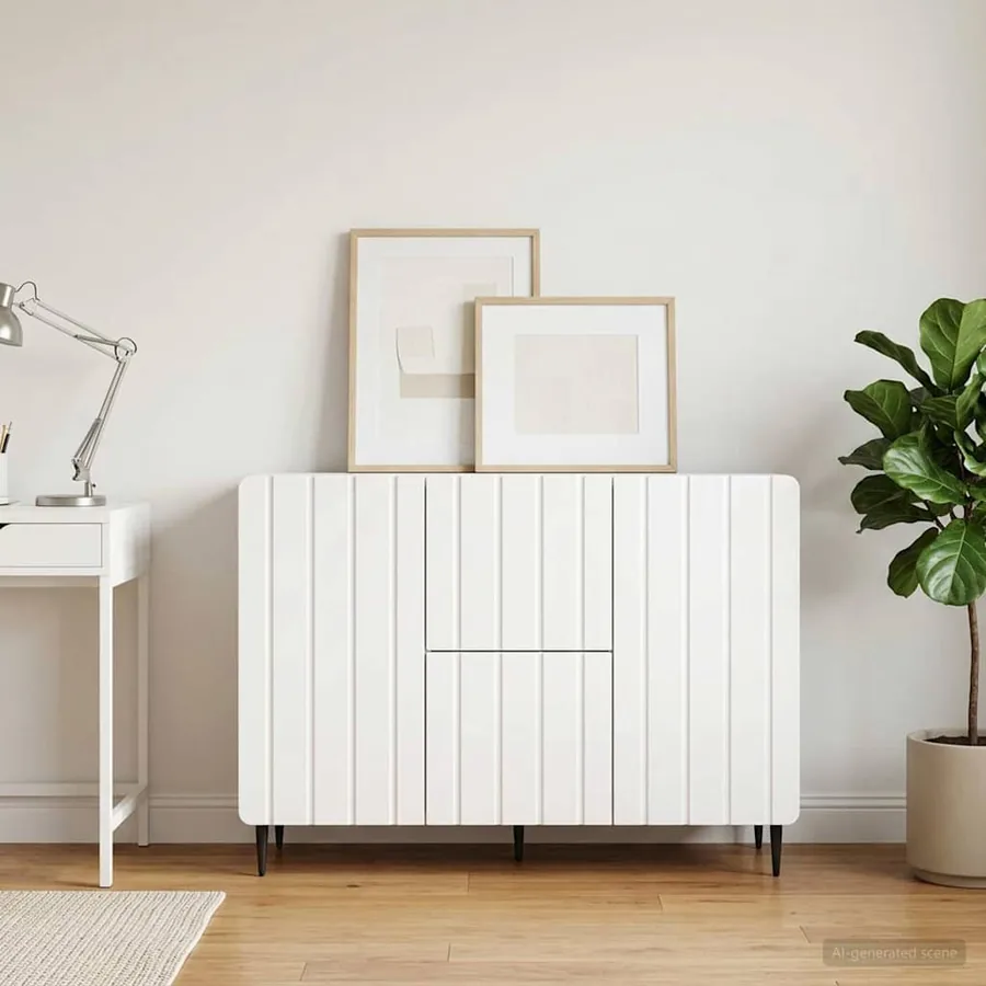Buffet Blanc 89 x 34,5 x 62 cm Bois d'ingénierie