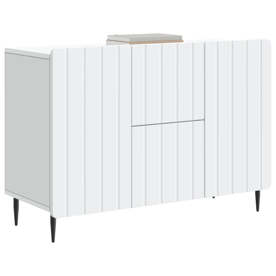 Buffet Blanc 89 x 34,5 x 62 cm Bois d'ingénierie - 3