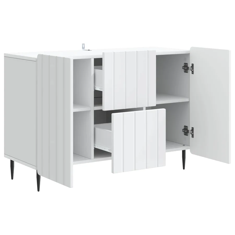 Buffet Blanc 89 x 34,5 x 62 cm Bois d'ingénierie - 5
