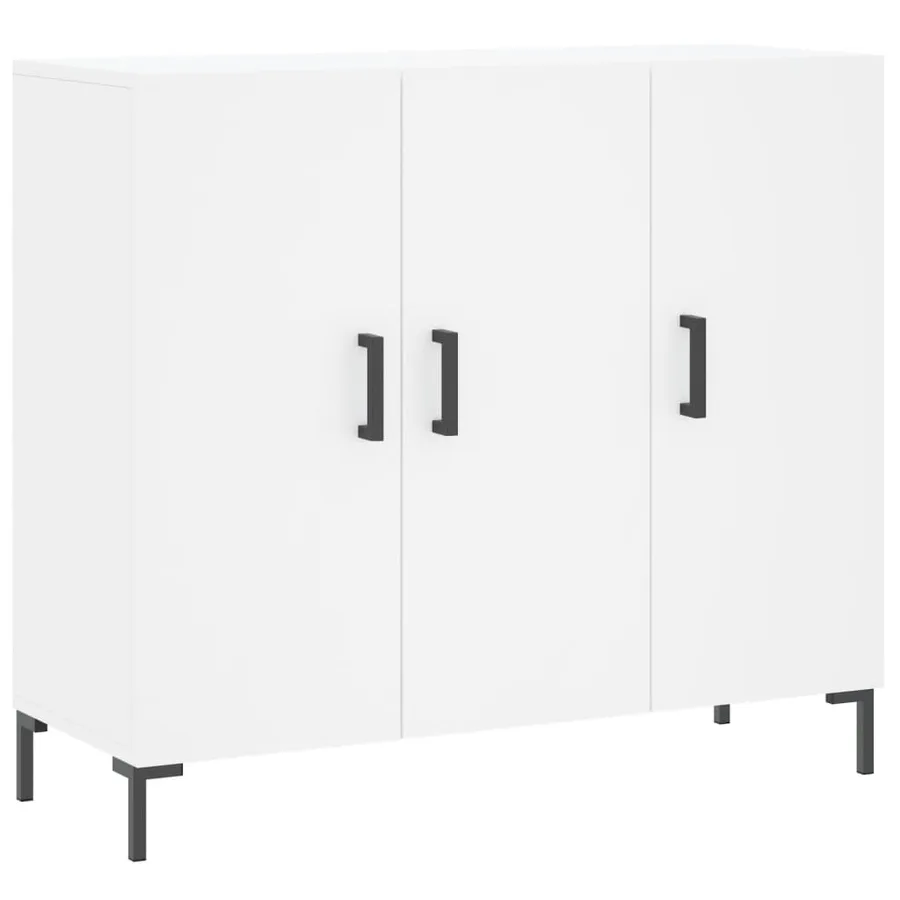 Buffet blanc 90x34x80 cm bois d'ingénierie - 2