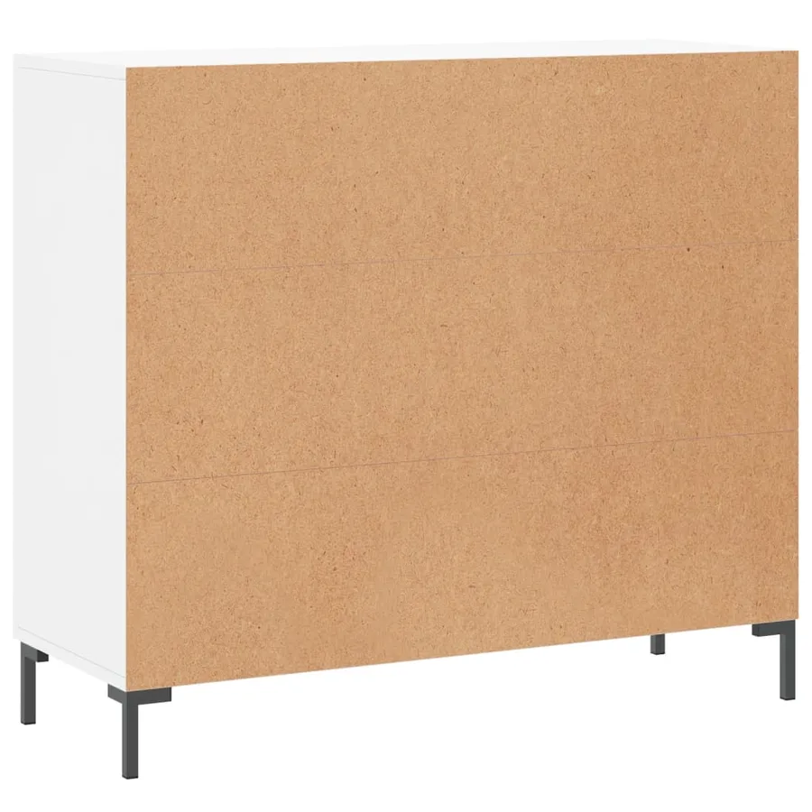 Buffet blanc 90x34x80 cm bois d'ingénierie - 8