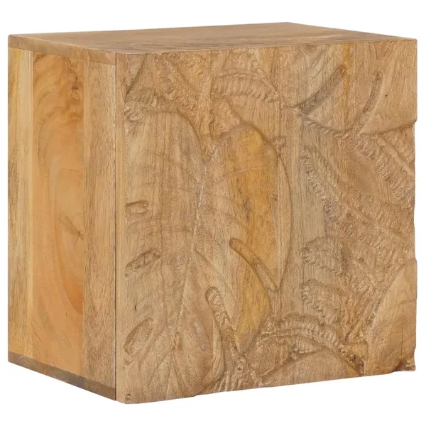 Table de chevet faite main Marron Teck 40x30x40 cm