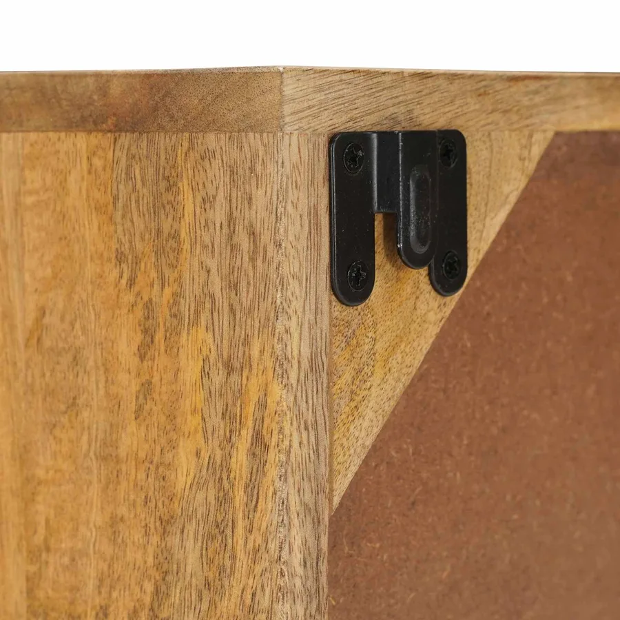 Table de chevet faite main Marron Teck 40x30x40 cm - 10