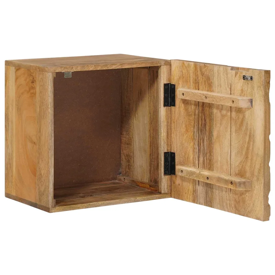 Table de chevet faite main Marron Teck 40x30x40 cm - 2
