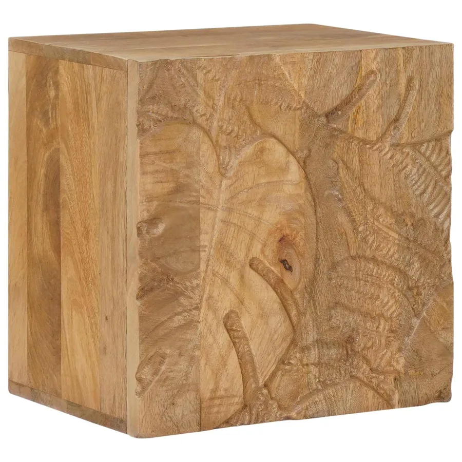 Table de chevet faite main Marron Teck 40x30x40 cm - 3