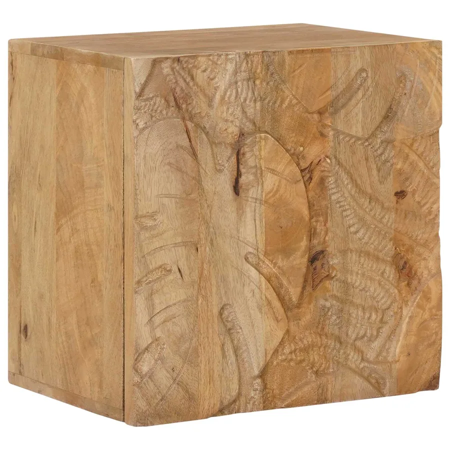 Table de chevet faite main Marron Teck 40x30x40 cm - 4