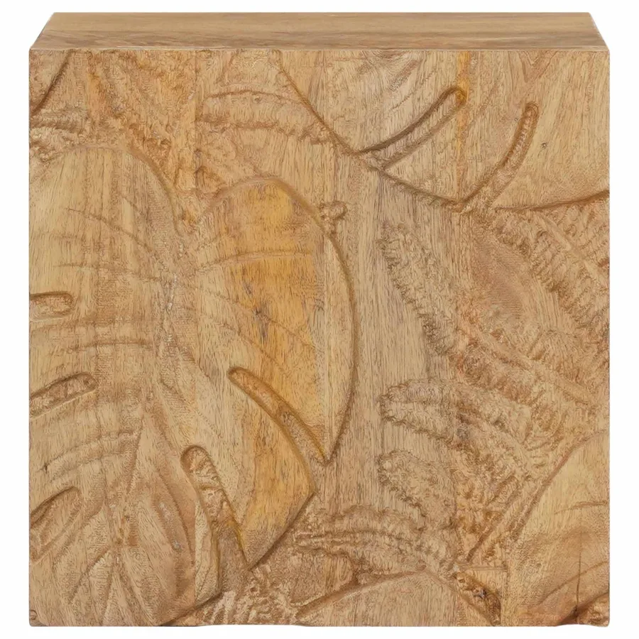 Table de chevet faite main Marron Teck 40x30x40 cm - 5