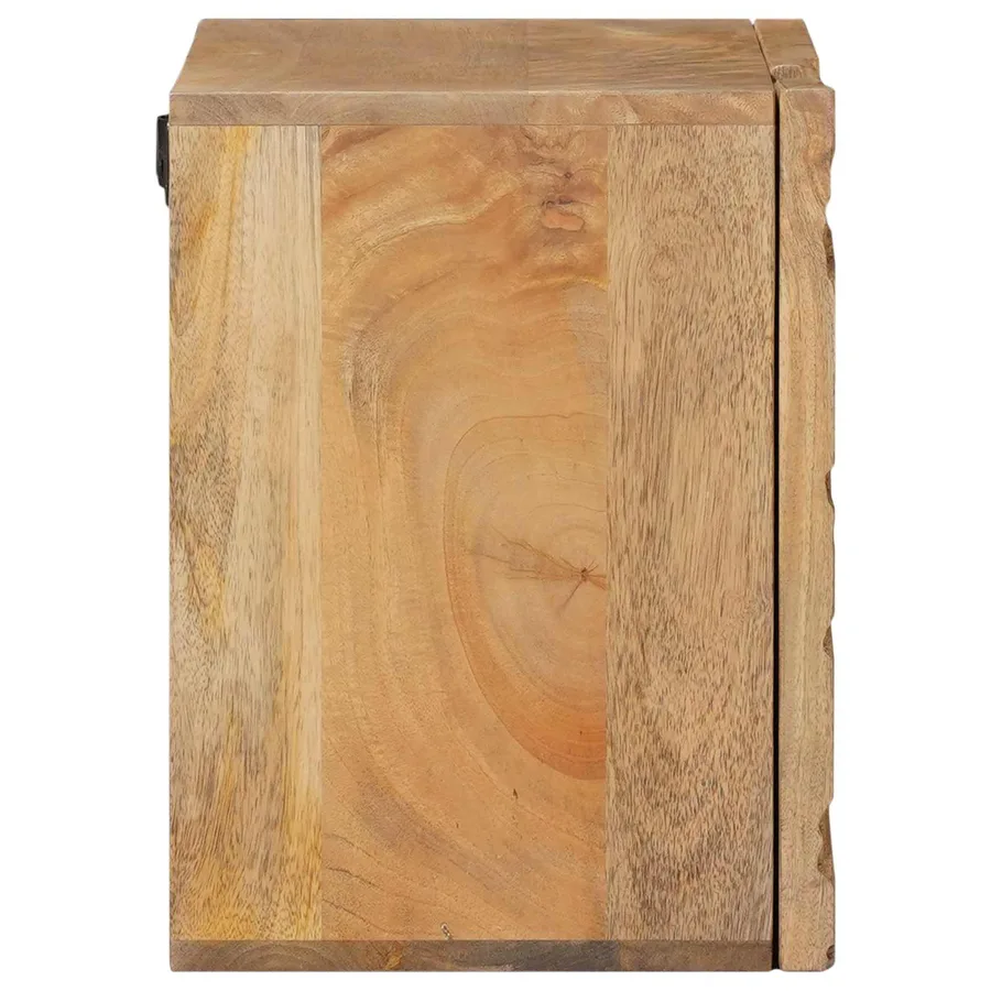 Table de chevet faite main Marron Teck 40x30x40 cm - 6