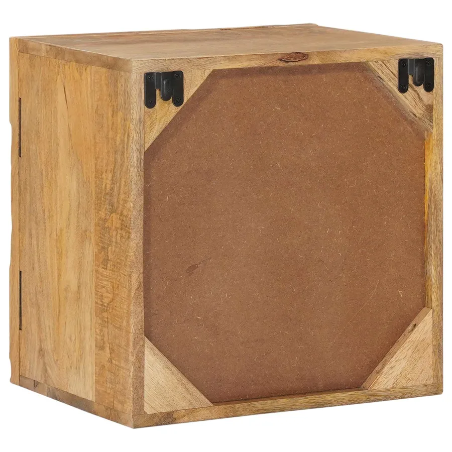 Table de chevet faite main Marron Teck 40x30x40 cm - 7