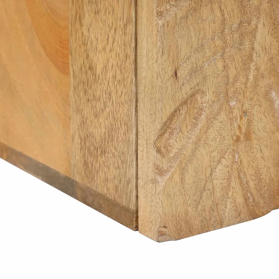 Table de chevet faite main Marron Teck 40x30x40 cm - 9