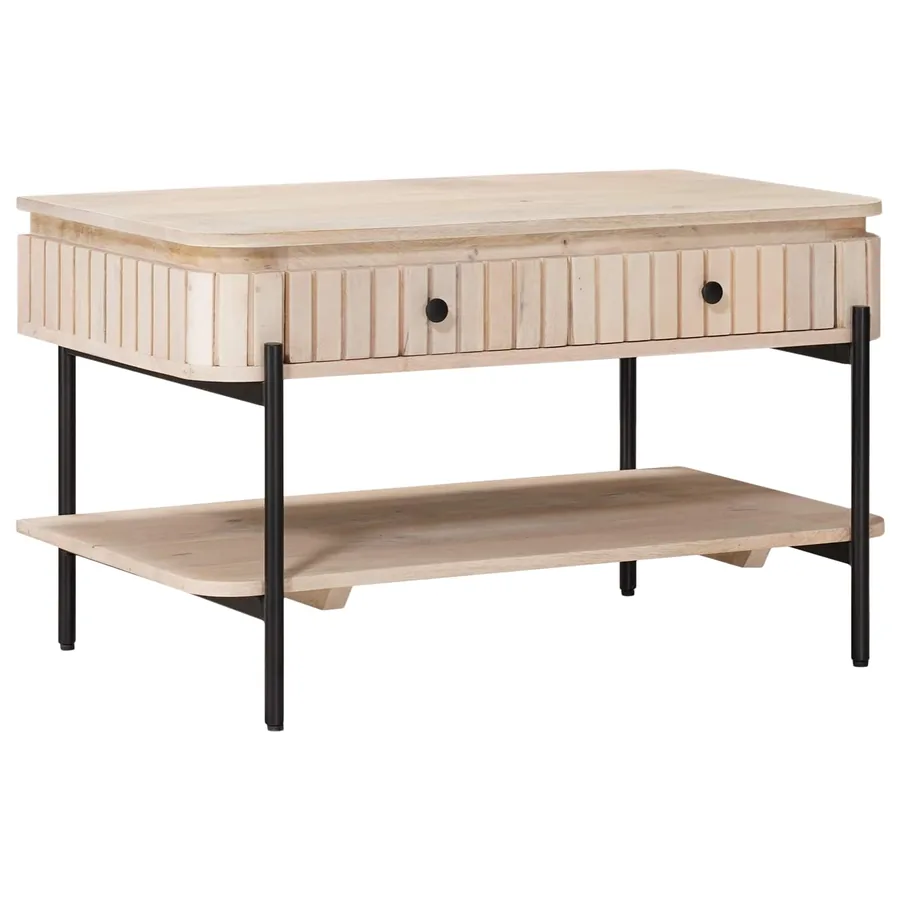 Table basse faite main Blanc 85 x 45 x 50 cm