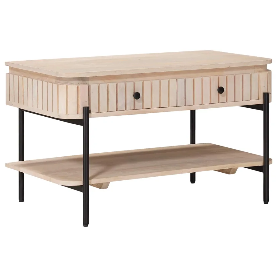 Table basse faite main Blanc 85 x 45 x 50 cm - 3