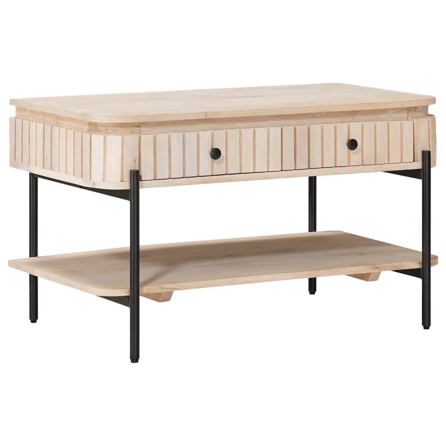 Table basse faite main Blanc 85 x 45 x 50 cm - 4