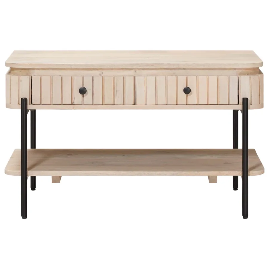 Table basse faite main Blanc 85 x 45 x 50 cm - 5
