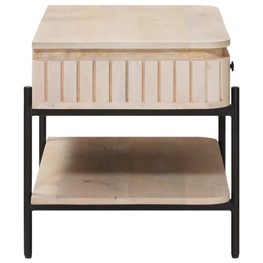 Table basse faite main Blanc 85 x 45 x 50 cm - 6