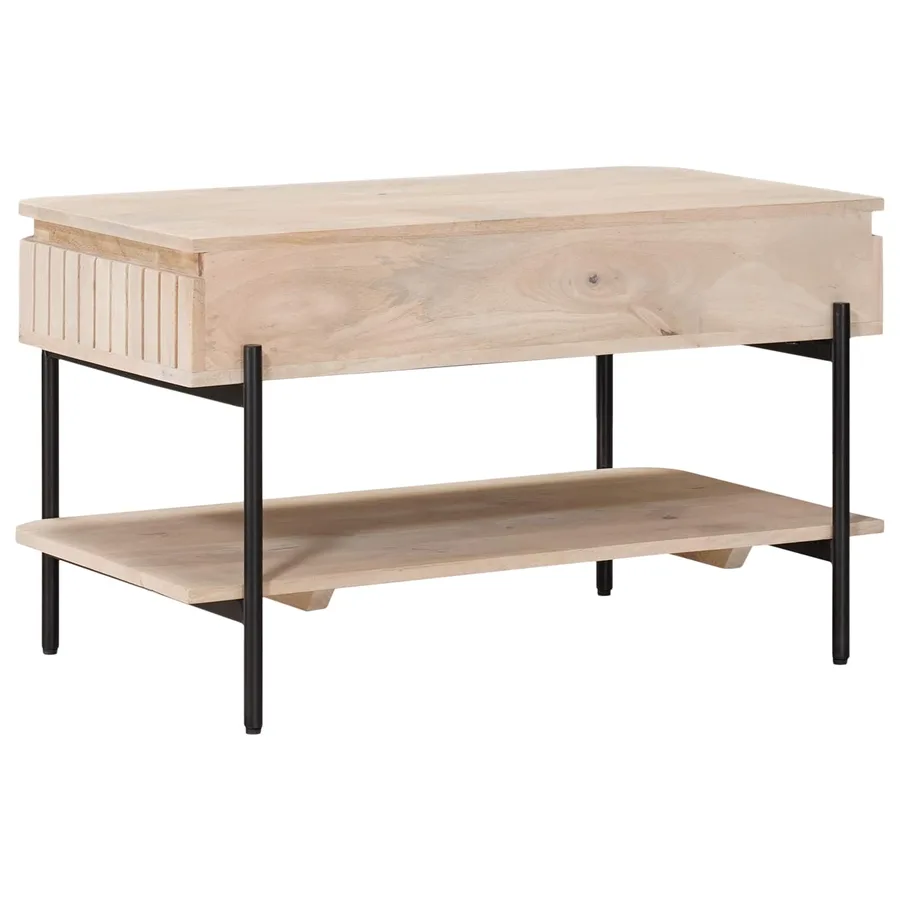 Table basse faite main Blanc 85 x 45 x 50 cm - 7