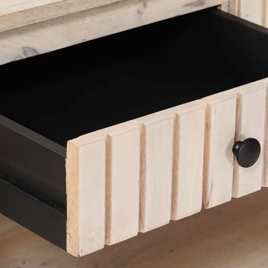 Table basse faite main Blanc 85 x 45 x 50 cm - 9