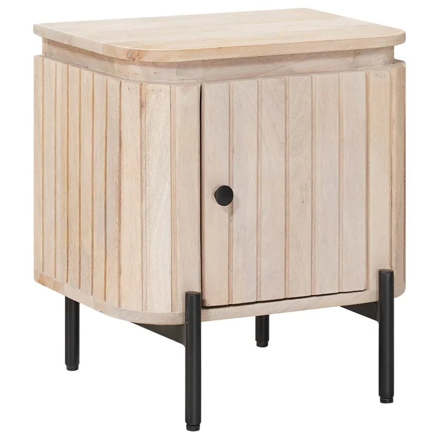 Table de chevet faite main Blanc 40 x 30 x 45 cm