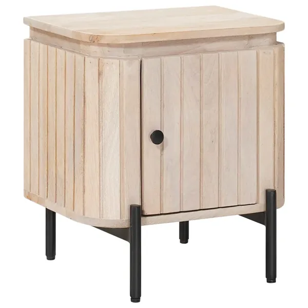 Table de chevet faite main Blanc 40 x 30 x 45 cm