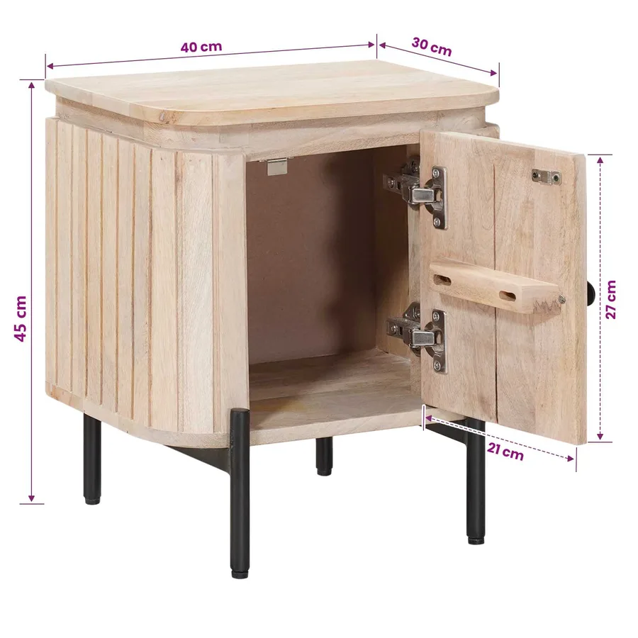 Table de chevet faite main Blanc 40 x 30 x 45 cm - 13