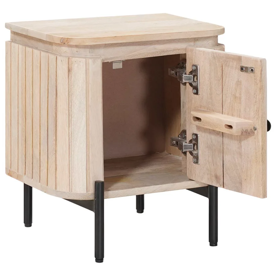 Table de chevet faite main Blanc 40 x 30 x 45 cm - 2