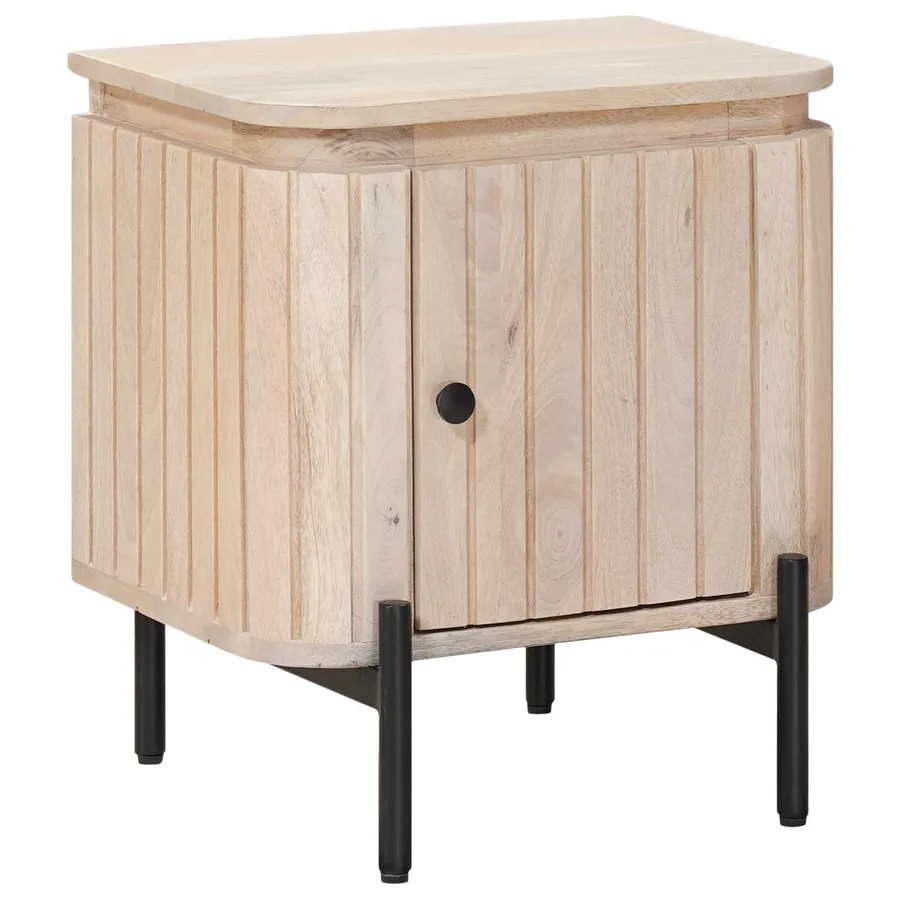 Table de chevet faite main Blanc 40 x 30 x 45 cm - 3