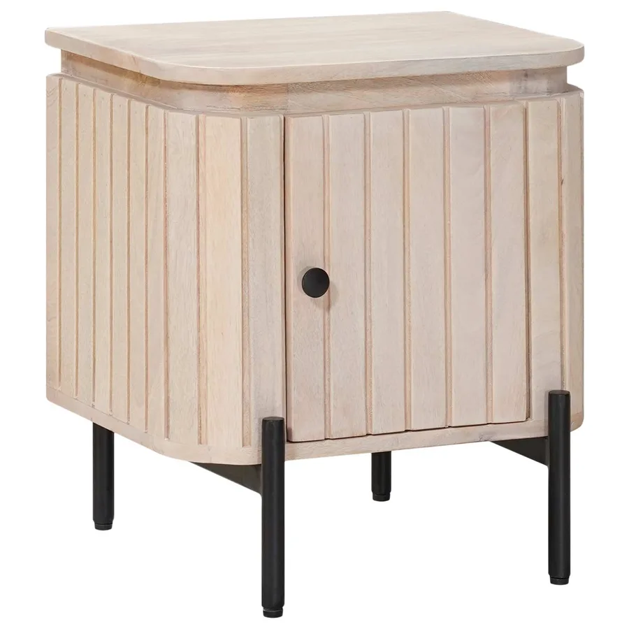 Table de chevet faite main Blanc 40 x 30 x 45 cm - 4