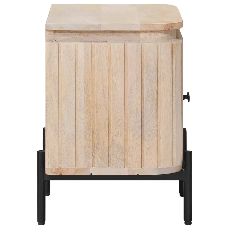Table de chevet faite main Blanc 40 x 30 x 45 cm - 6