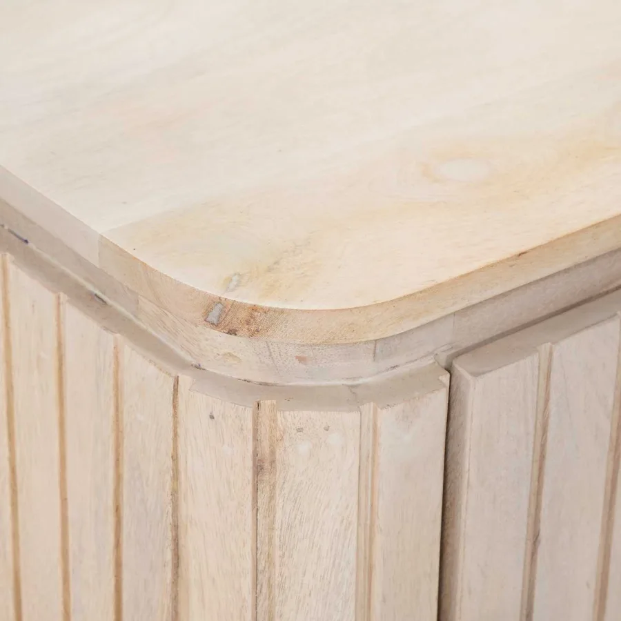 Table de chevet faite main Blanc 40 x 30 x 45 cm - 8